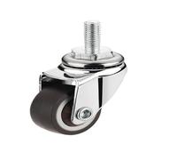 Juego de 4 Ruedas pequeñas 1 Pulgada con Freno, silenciosas y sin Marcas en el Suelo for Carrito(M6x15mm Type 3)