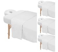 Juego de 4 sábanas de microfibra de alta calidad para mesa de masaje, juego de 3 piezas que incluye funda para mesa de masaje, sábana bajera ajustable y funda ajustable para reposamuñecas