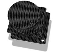 Juego de 4 Salvamanteles de Silicona, Negro Sostenedor de Pote de Silicona Resistentes al Calor, Posavasos Antideslizante Reutilizables, Tapete De Secado Duraderos para Abrelatas, Horno
