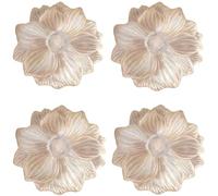Juego de 4 Salvamanteles Individuales Dorados Redondos Metálicos 38cm, Diseño de Lujo Flor de Loto, Vinilo Resistente, Lavavajillas, Fiestas, Celebraciones, Mesa Decorativa