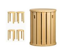 Juego de 4 sillas apilables de madera maciza, versátiles para mesa auxiliar, mesita de noche o mesa de café, ideal para sala de estar, dormitorio, oficina, comedor