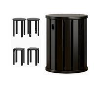 Juego de 4 sillas apilables de madera maciza, versátiles para mesa auxiliar, mesita de noche o mesa de café, ideal para sala de estar, dormitorio, oficina, comedor