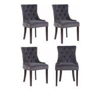 CLP Juego De 4 Sillas Comedor Aberdeen En Terciopelo I Butacas De Salón Acolchadas con Base De Madera, Color:Gris Oscuro, Color del Marco:Antiguo