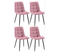 CLP Juego de 4 sillas de Comedor Antibes I Sillas de Cocina tapizadas con Fundas de Terciopelo I con Protectores de Suelo, Color:Rosa