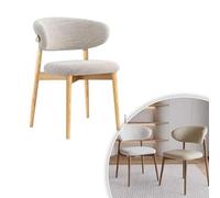 Juego de 4 sillas de comedor de madera maciza con asiento acolchado, respaldo curvado, cómodas sillas de lectura de diseño moderno