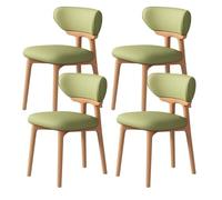 Juego de 4 sillas de comedor de madera modernas de mediados de siglo, elegante respaldo curvado y patas resistentes, acento elegante para decoración de comedor y sala de estar (acabado blanco)