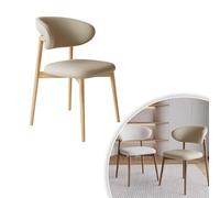 Juego de 4 sillas de comedor ergonómicas nórdicas de madera maciza con cojín acolchado y respaldo curvado, sillas de estudio modernas y cómodas para decoración del hogar (4 piezas)