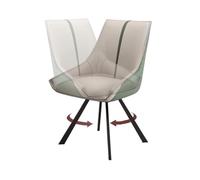 Juego de 4 sillas de comedor giratorias modernas grises, ergonómicas, acolchadas de piel sintética, respaldo alto, estructura de metal resistente a arañazos, muebles elegantes para cocina y