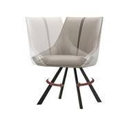 Juego de 4 sillas de comedor giratorias modernas grises, ergonómicas, acolchadas de piel sintética, respaldo alto, estructura de metal resistente a arañazos, muebles elegantes para cocina y