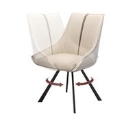 Juego de 4 sillas de comedor giratorias modernas grises, ergonómicas, acolchadas de piel sintética, respaldo alto, estructura de metal resistente a arañazos, muebles elegantes para cocina y