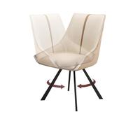 Juego de 4 sillas de comedor giratorias modernas grises, ergonómicas, acolchadas de piel sintética, respaldo alto, estructura de metal resistente a arañazos, muebles elegantes para cocina y