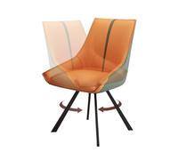 Juego de 4 sillas de comedor giratorias modernas grises, ergonómicas, acolchadas de piel sintética, respaldo alto, estructura de metal resistente a arañazos, muebles elegantes para cocina y