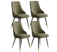 Juego de 4 sillas de comedor impermeables de piel sintética con patas de metal, elegantes taburetes de bar para cocina o comedor, diseño moderno para decoración del hogar