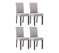 CLP Set De 4 Sillas De Comedor Ina Acolchadas En Tela I Juego de 4 Butacas De Sala con Base De Madera, Color:Gris Claro, Color del Marco:Negro