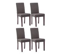 CLP Set De 4 Sillas De Comedor Ina Acolchadas En Tela I Juego de 4 Butacas De Sala con Base De Madera, Color:Gris Oscuro, Color del Marco:Cappuccino