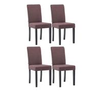 CLP Set De 4 Sillas De Comedor Ina Acolchadas En Tela I Juego de 4 Butacas De Sala con Base De Madera, Color:marrón, Color del Marco:Negro