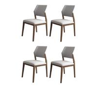 Juego de 4 sillas de comedor italianas modernas de madera maciza, sin brazos, diseño acolchado para el hogar, comedor, sala de estar y restaurante, asiento elegante y cómodo