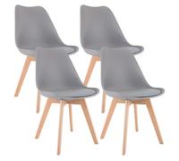 Juego de 4 sillas de comedor linares plástico gris 50x49x83 cm