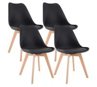 Juego de 4 sillas de comedor linares plástico negro 50x49x83 cm