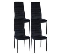 Juego de 4 sillas de comedor mayfair terciopelo negro 40x41.5x99 cm