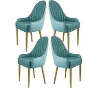 Juego de 4 sillas de comedor modernas de piel sintética, elegantes sillas de microfibra para cocina y sala de estar con patas de metal, ideal para recepciones y espacios de comedor