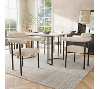 Juego de 4 sillas de comedor modernas y sencillas de tela de ante crema, cómodos asientos para comedor, sala de estar y estudio, varios colores disponibles