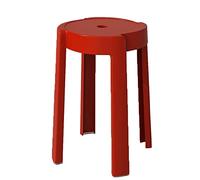 Juego de 4 sillas de comedor redondas modernas sin respaldo, apilables de plástico con conexión en forma de X y almohadillas antideslizantes, reposapiés portátil para el hogar, cocina, oficina, fácil
