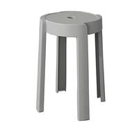 Juego de 4 sillas de comedor redondas modernas sin respaldo, taburetes apilables de plástico con conexión en forma de X y almohadillas antideslizantes, reposapiés portátil para el hogar, la cocina y