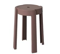 Juego de 4 sillas de comedor redondas modernas sin respaldo, taburetes apilables de plástico resistente con conexión en forma de X y almohadillas antideslizantes, reposapiés portátil para el hogar,