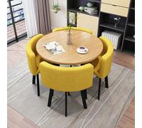 Juego de 4 sillas de comedor redondas para cocina, modernos asientos de oficina, sillas de mesa de balcón y sala de estar, elegantes muebles de espacio pequeño para comedor.