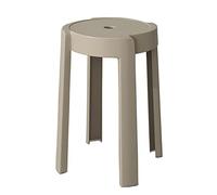 Juego de 4 sillas de comedor redondas sin respaldo, taburetes apilables de plástico con diseño de remolino, conexión en forma de X, almohadillas antideslizantes, reposapiés portátil para el hogar,