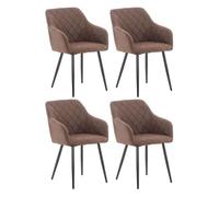 Juego de 4 sillas de comedor shila en tela o terciopelo marrón 44x47x84 cm