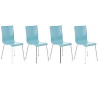 Juego de 4 sillas de espera pepe madera azul claro 47x43x87 cm