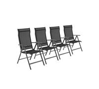 Juego de 2 Sillas de Jardín Plegable Negro