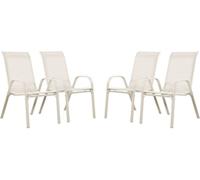 Juego de 4 sillas jardín textileno "cordoba" - phoenix - crudo