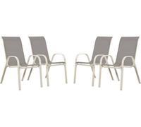 Juego de 4 sillas jardín textileno "cordoba" - phoenix - gris claro