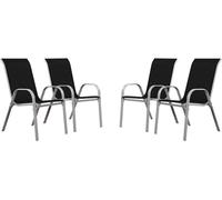 Juego de 4 sillas jardín textileno "cordoba" - phoenix - negro