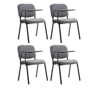 Juego de 4 sillas ken en tela con mesa plegable gris 71x53x81 cm
