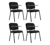 Juego de 4 sillas ken en tela con mesa plegable negro 71x53x81 cm
