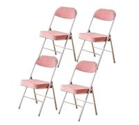 Juego de 4 sillas plegables con asiento acolchado y respaldo plegable, cómodas para uso en interiores y exteriores, para el hogar, oficina, bodas, elegantes sillas plegables rosas