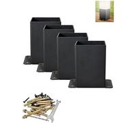 Juego de 4 soportes ajustables de alta resistencia para hormigón y madera, perfectos para pérgolas, vallas, cenadores, soluciones duraderas y versátiles para exteriores