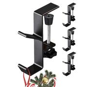 Juego de 4 soportes de metal ajustables para colgar en forma de repisa de chimenea, antideslizante, sin daños, juego de clips de seguridad para decoración de en el hogar