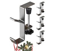 Juego de 4 soportes de metal ajustables para colgar en forma de repisa de chimenea, antideslizante, sin daños, juego de clips de seguridad para decoración de en el hogar