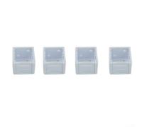 Juego de 4 soportes de montaje para persiana blanca, perfil bajo, diseño de caja, cubierta de extremo de riel para instalación interna externa de persiana enrollable