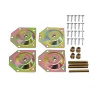 Juego de 4 soportes de placa de fijación para patas de madera en ángulo para muebles, patas de mesa con tornillos, hierro galvanizado de 70 x 67 x 1,2 mm, compatible con sólidos de 3 a 4 cm