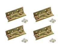 Juego de 4 soportes de riel de cama, bisagras de cama resistentes de hierro con tornillos, a prueba de óxido, soporte de marco para muebles de madera, juego de 4