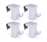 Juego de 4 soportes de sujeción para barras de café, diámetro de 10 mm, marco de ventana de 10 - 27 mm, sin taladrar, tornillos, pegar, fácil montaje