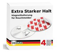Juego de 4 soportes magnéticos para detectores de humo, con almohadillas adhesivas extrafuertes, sin taladrar ni tornillos, soporte magnético adecuado para todo tipo de detectores de humo y detectores