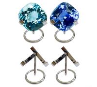 Juego de 4 soportes para bolas de cristal en metal para exhibir piedras preciosas, fósiles y minerales con construcción (amor - plata)