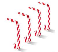 Juego de 4 soportes para calcetines de Navidad, ganchos de metal para calcetines de Navidad con cinta antideslizante para repisa o estante (rojo y blanco)